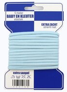 5 meter baby- en kleuterelastiek, extra zacht, lichtblauw