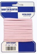 5 meter baby- en kleuterelastiek, extra zacht, roze