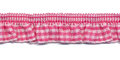 elastisch ruitjesband, fuchsia/wit